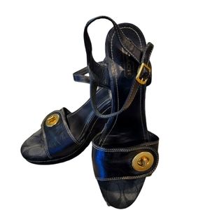 Coach “Rana” black wedge logo sandal-woman’s-10